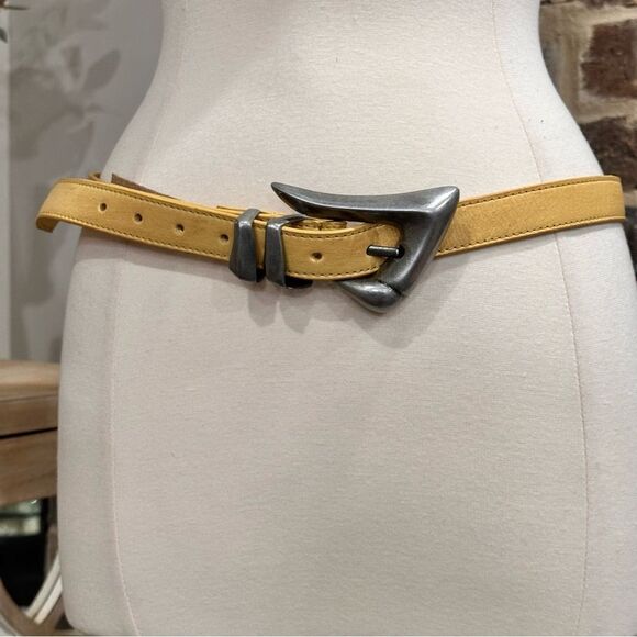Free People Women’s Billie Leather Bohemian Metal Buckle Belt in the Size M/L - Picture 8 of 12